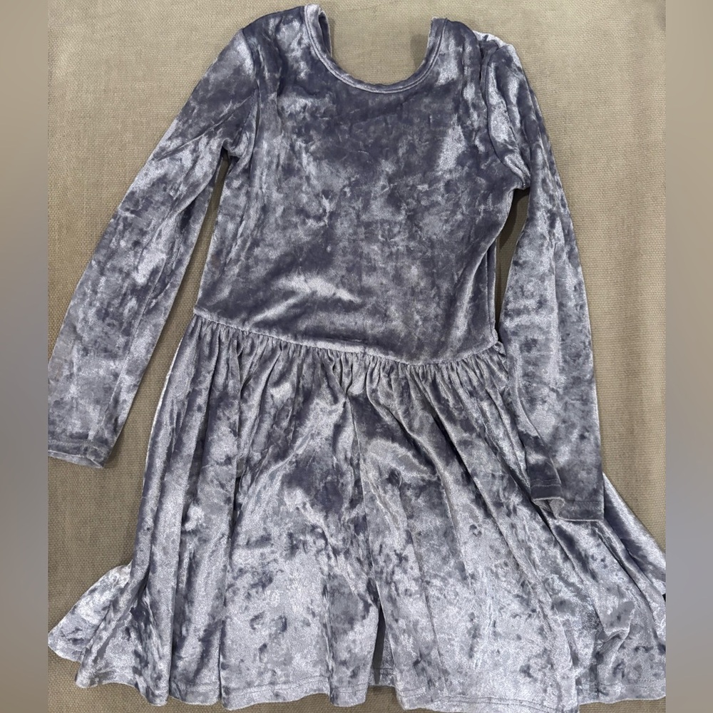 Pixielane Velvet Dress in Silver Gray